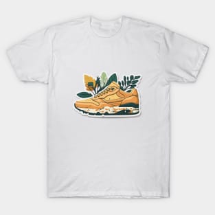 Step Up Your Street Style with the Beige Orange Yellow Cartoon Sneaker T-Shirt T-Shirt